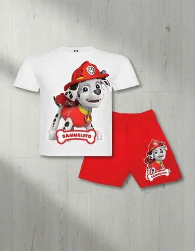 Pijama Marshall Paw Patrol Personalizado 2 Niños100%algodón