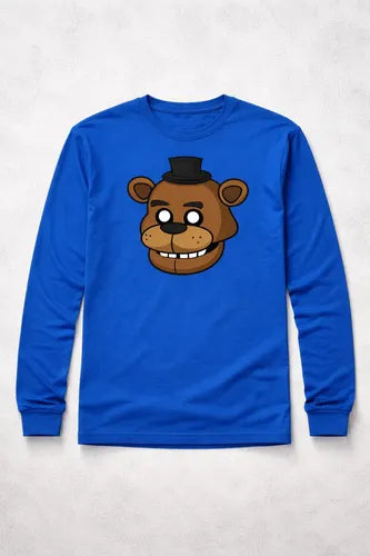 Polera Manga Larga Algodón Niños Freddy Five Night Fnaf