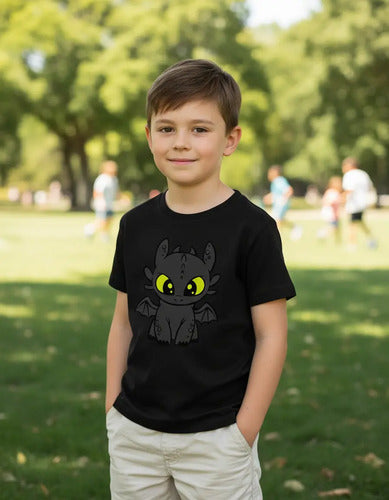Polera Color Algodón 100% Niño Chimuelo Como Entrenar Dragon