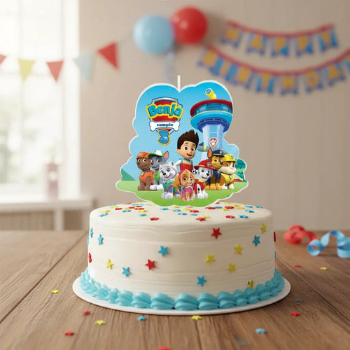 Vela De Cumpleaños Paw Patrol Personalizada