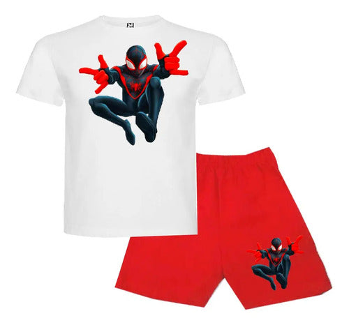 Pijama Corto Niños Algodon Spiderman Miles Morales