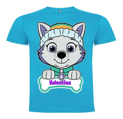 Polera Everest Paw Patrol Niñas Personalizada 100% Algodón