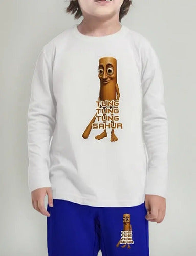 Pijama Largo Niñas Algodon Tung Tung Sahur Brainrot Tralale