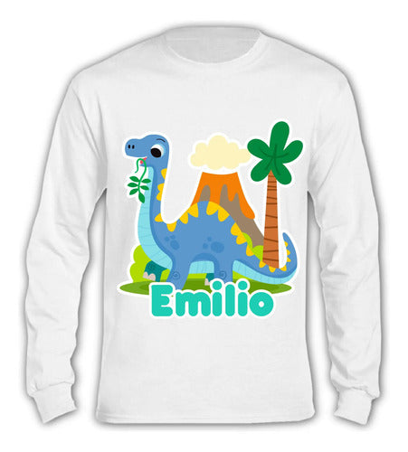 Pijama Largo Dinosaurios Niños Personalizado Algodon