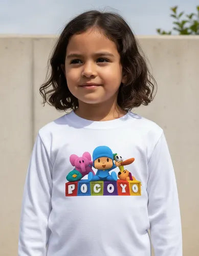 Camiseta Polar Manga Larga Polera Niño Pocoyo