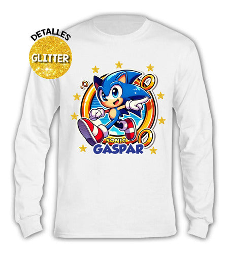 Pijama Largo Sonic Niños Personalizado Algodon D1