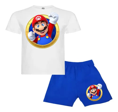 Pijama Corto Niños Algodon Mario Bros Puño