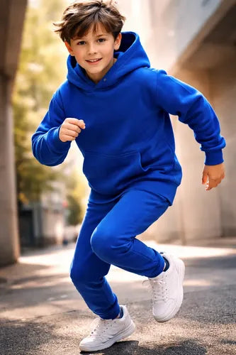 Buzo Niños Algodón Poleron Canguro + Pantalon