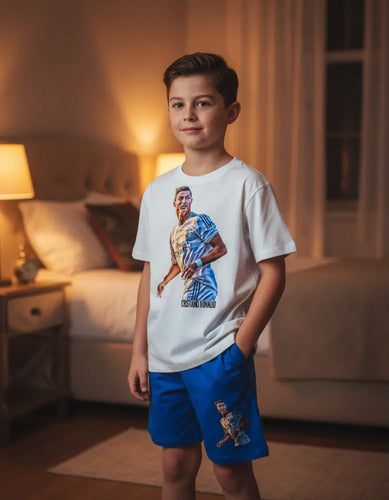 Pijama Corto Niñoss Algodon Cristiano Ronaldo Cr7 Real