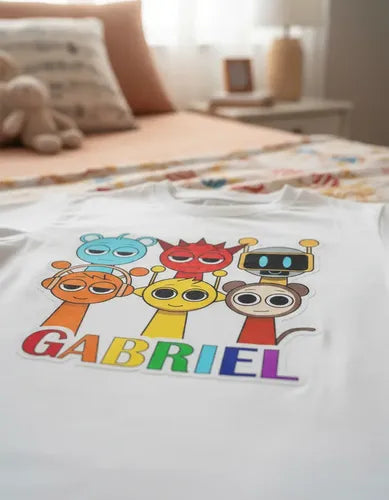 Pijama Largo Sprunki Niños Algodón Personalizado
