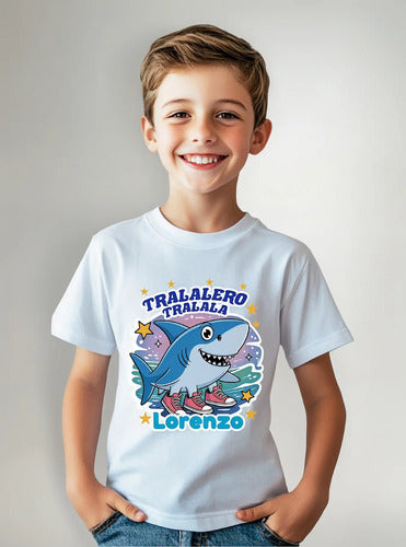 Polera Tralalero Tralala Niños Personalizada Algodón 100%