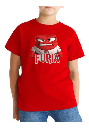 Polera Color Algodón 100% Niños Intensa Furia Mente