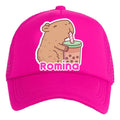 Jockey Capibara Bubble Tea Niña Personalizado Ajustable Fucsia Talla Niños