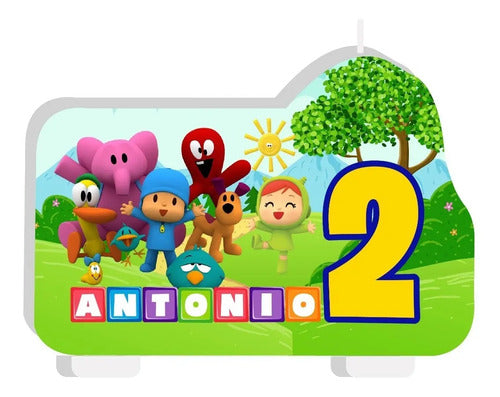 Vela De Cumpleaños Pocoyo Niños Personalizada