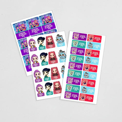 Etiquetas Escolares Personalizadas Huntrix Guerreras K Pop