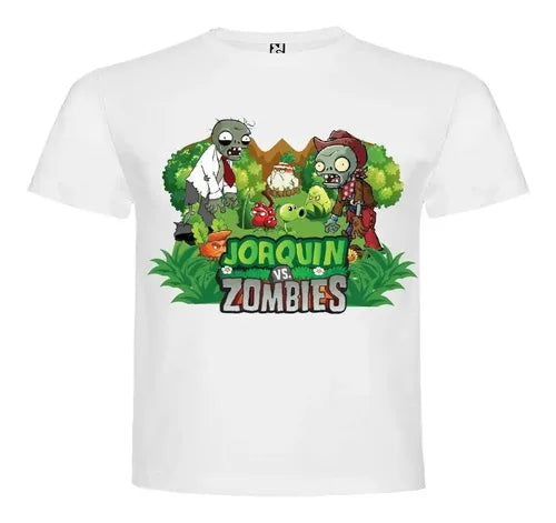 Polera Estampada Niño Cumpleaños Plants Vs Zombies