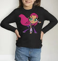 Polera Led Manga Larga Algodón Niñas Starfire Titanes