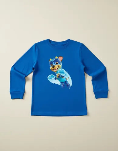 Polera Manga Larga Algodón Niños Chase Mighty Paw Patrol