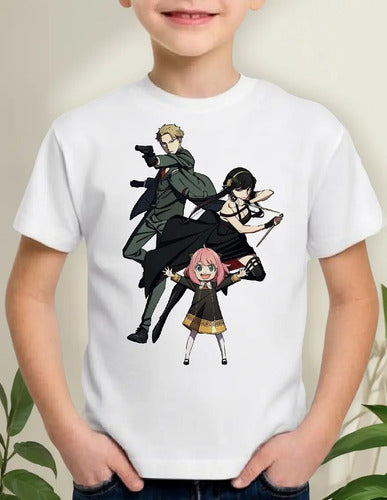 Polera Blanca Algodón 100% Niña Anya Spy X Family Familia