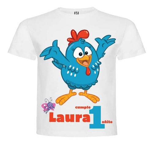 Polera La Gallina Pintadita Cumpleaños Personalizada