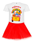 Conjunto Plim Plim  Niña Polera Tutu Cumpleaños Disfraz