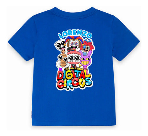 Polera Circo Digital Personalizada Niños Algodón 100%