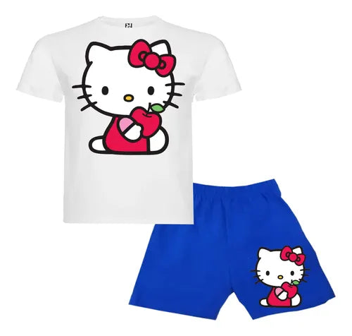 Pijama Corto Niñas Algodon Gatita Kitty