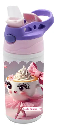 Botella Agua Colegio Ballerina Capuccina Personalizada Niñas