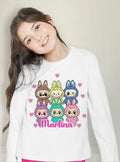 Polera Manga Larga Labubu Personalizada Niñas 100% Algodón