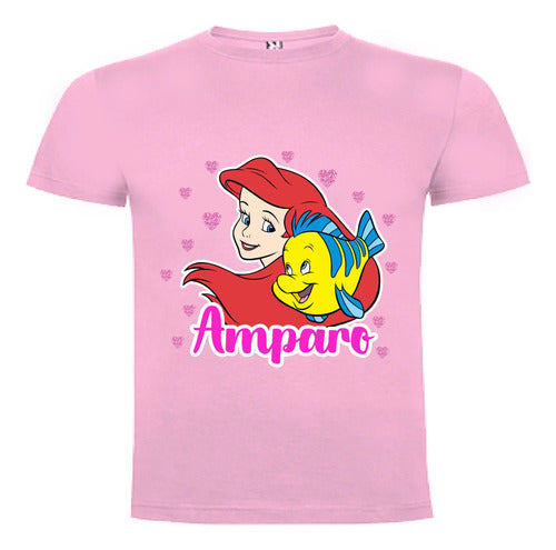 Polera La Sirenita Ariel Niñas Algodón 100% Personalizada