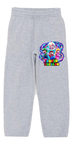 Buzo Super Mario Galaxy Poleron Pantalon Personalizado Niño
