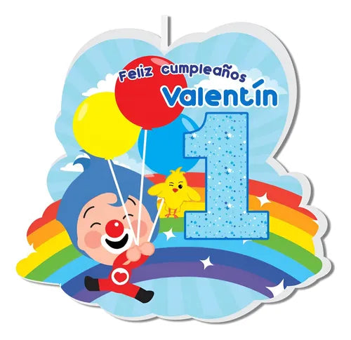 Vela De Cumpleaños Plim Plim Niños  Personalizada