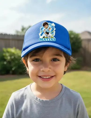 Jockey Personalizado Futbol Argentina Niño Ajustable Azul S Futbol Argentina