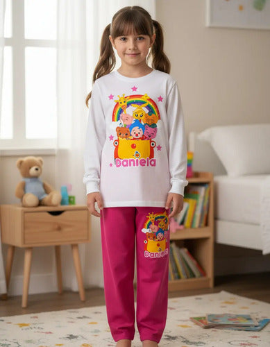 Pijama Largo Plim Plim Niñas Algodón Personalizado
