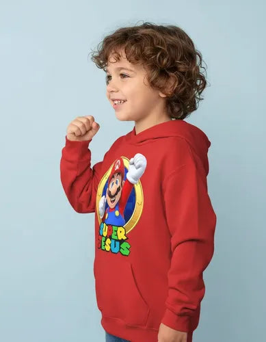 Polerón Mario Bros Niños Personalizado Algodón