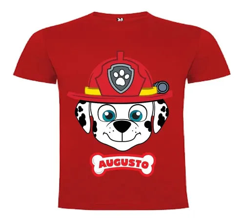 Polera Marshall Paw Patrol Personalizada  Algodón