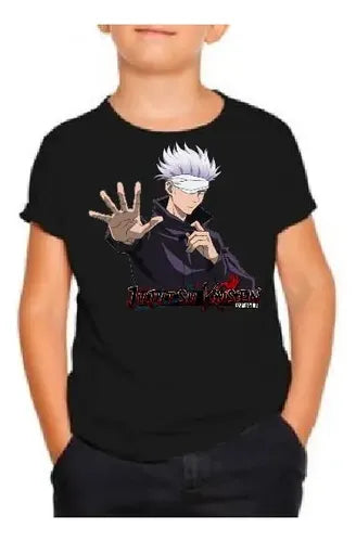 Polera Color Algodón 100% Niños Satoru Gojo Jujutsu Kaisen 2