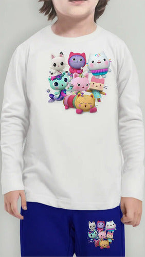 Pijama Largo Niñas Algodon Casa Gaby Gabby Dollhouse Gatos