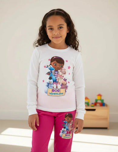 Pijama Largo Doctora Juguetes Personalizado Algodón