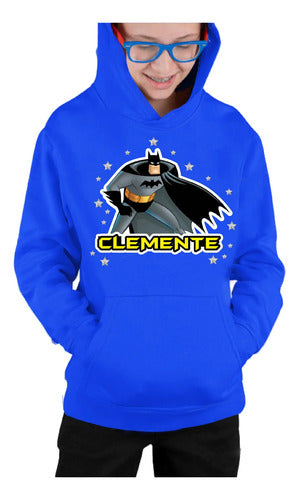 Polerón Canguro Batman Personalizado Niños Algodón