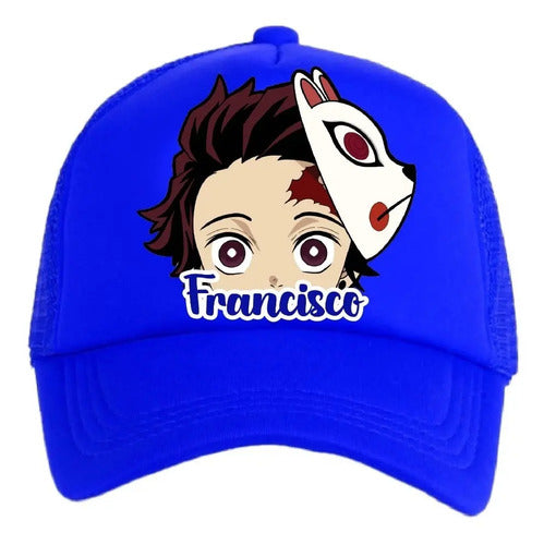 Jockey Demon Slayer Niño Personalizado  Azul Talla Niños