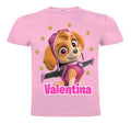 Polera Skye Paw Patrol 2 Personalizada Niñas Algodón 100%