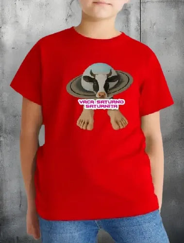 Polera Color Algodón Niñas Brainrot Tralalero Vaca Saturno