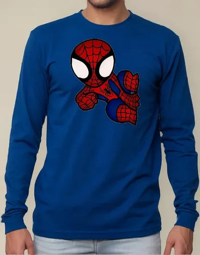 Polera Manga Larga Algodón Niños Spiderman Mini