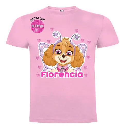 Polera Skye Paw Patrol Hada Niñas Personalizada Algodón 3