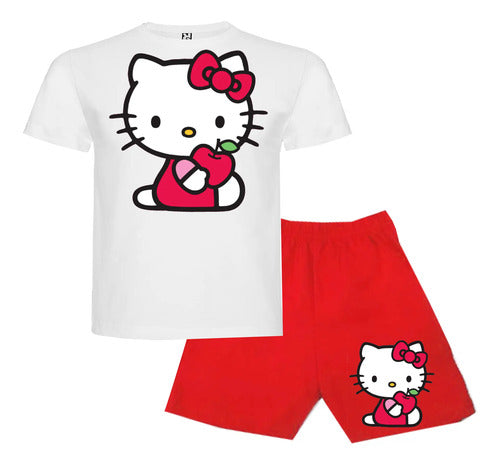 Pijama Corto Niñas Algodon Gatita Kitty