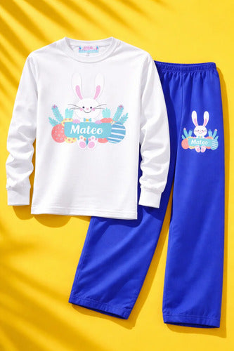 Pijama Largo Conejito Pascua Resurrección Personalizad Niños