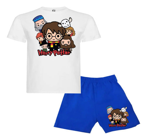 Pijama Corto Niños Algodon Harry Potter Amigos