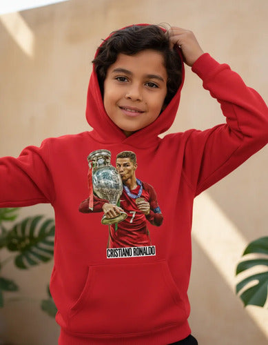 Polerón Canguro Algodón Niños Cristiano Ronaldo Cr7 Copa