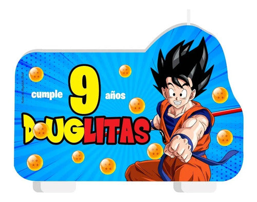 Vela De Cumpleaños Goku Dragon Ball Niños Personalizada